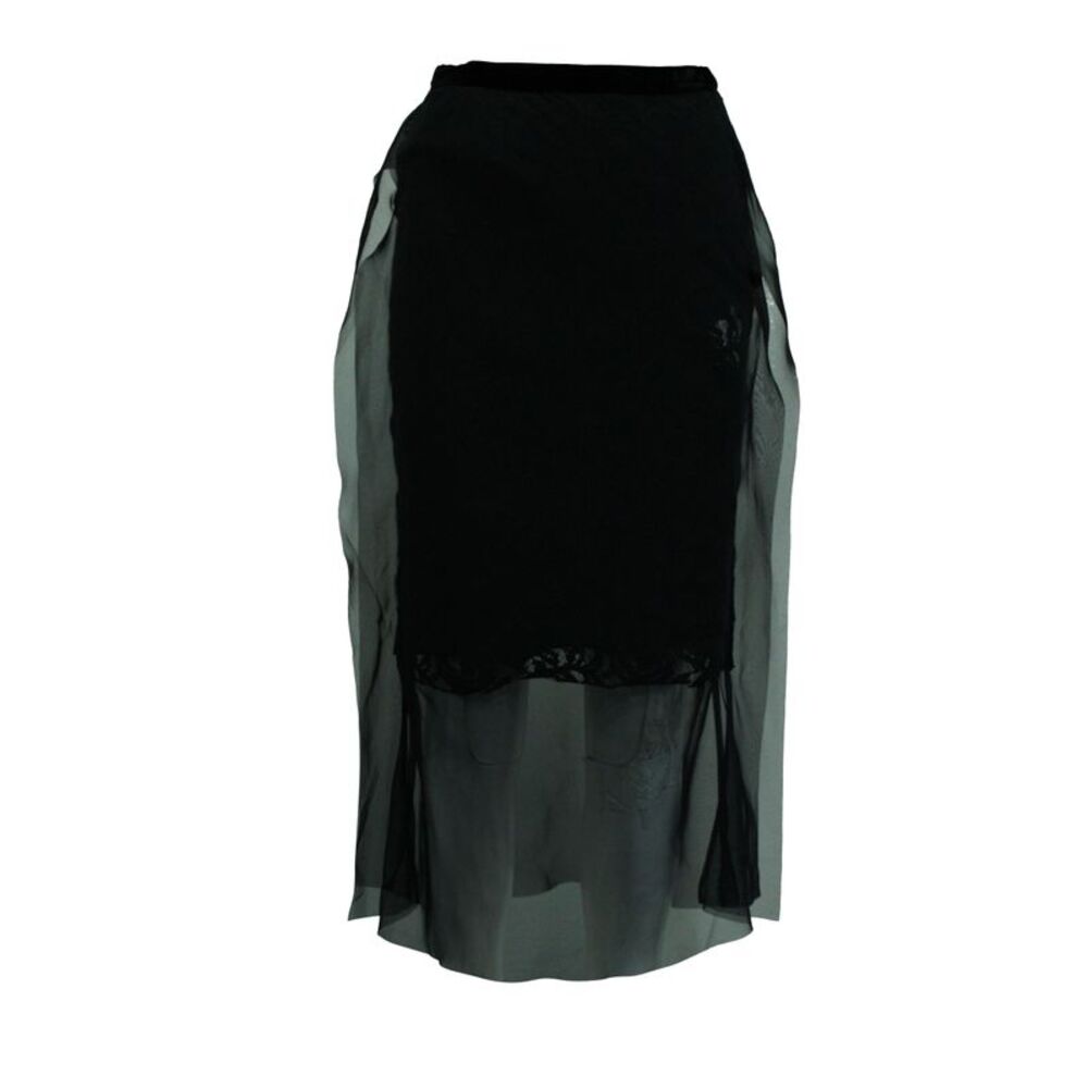 Sacai Lace Skirt in Black Polyster